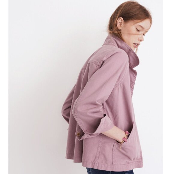 DownEast 100% Cotton Mauve Jacket Front Pockets Button down | Sz Smalll Women's‎ - Picture 11 of 12